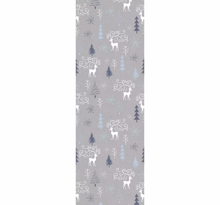 Papier peint de Noël motif festif de renne - TenStickers