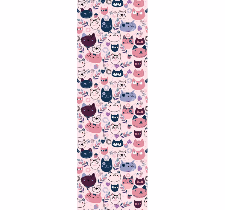 Papier peint chats visages de chat ludiques - TenStickers