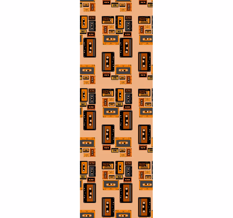 Papier peint art cassette audio rétro - TenStickers