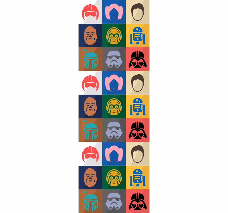 Papier peint art grille de personnages emblématiques - TenStickers