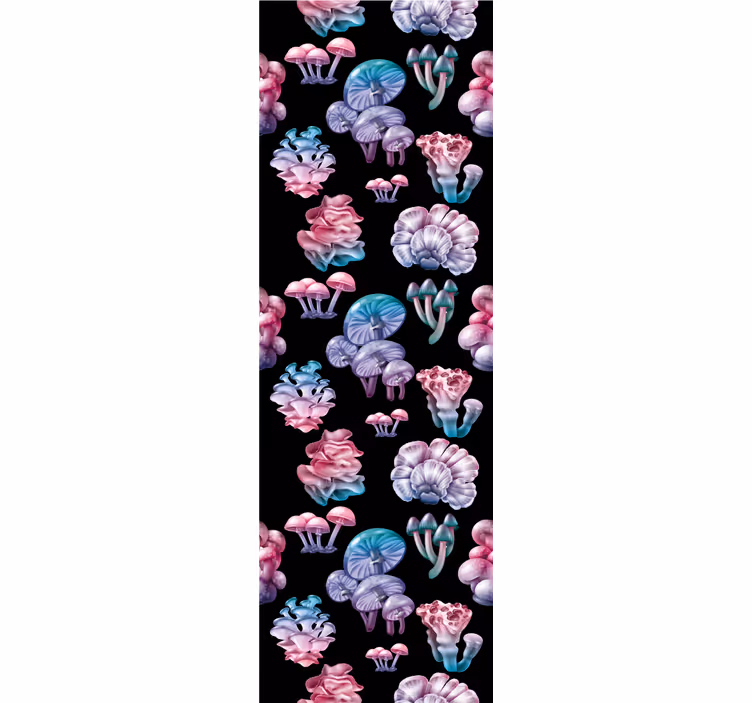 Papier peint art fantaisie florale aux champignons - TenStickers
