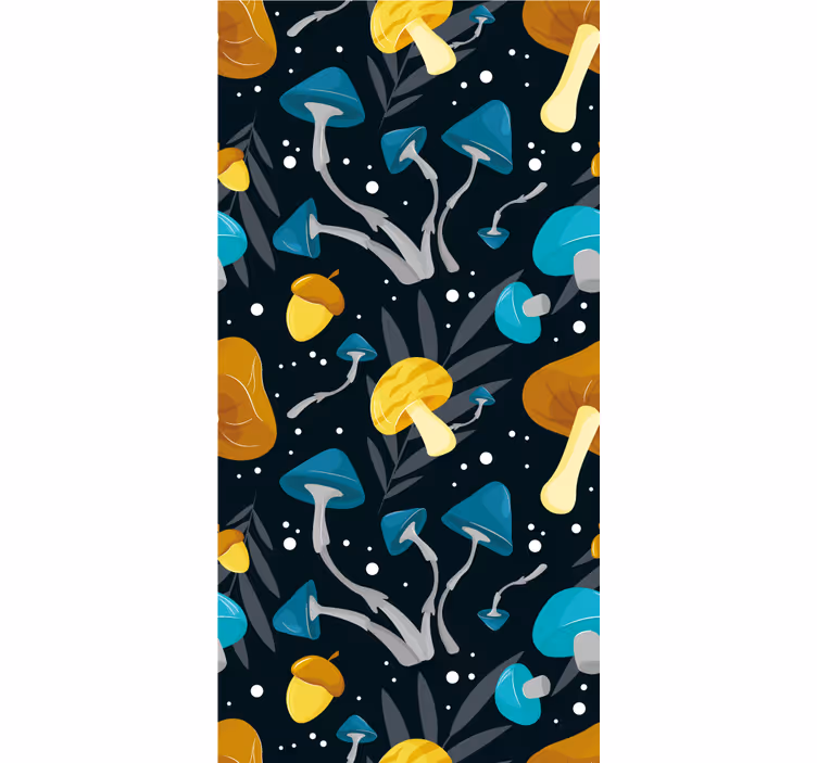 Papier peint feuillage champignons stylisés - TenStickers