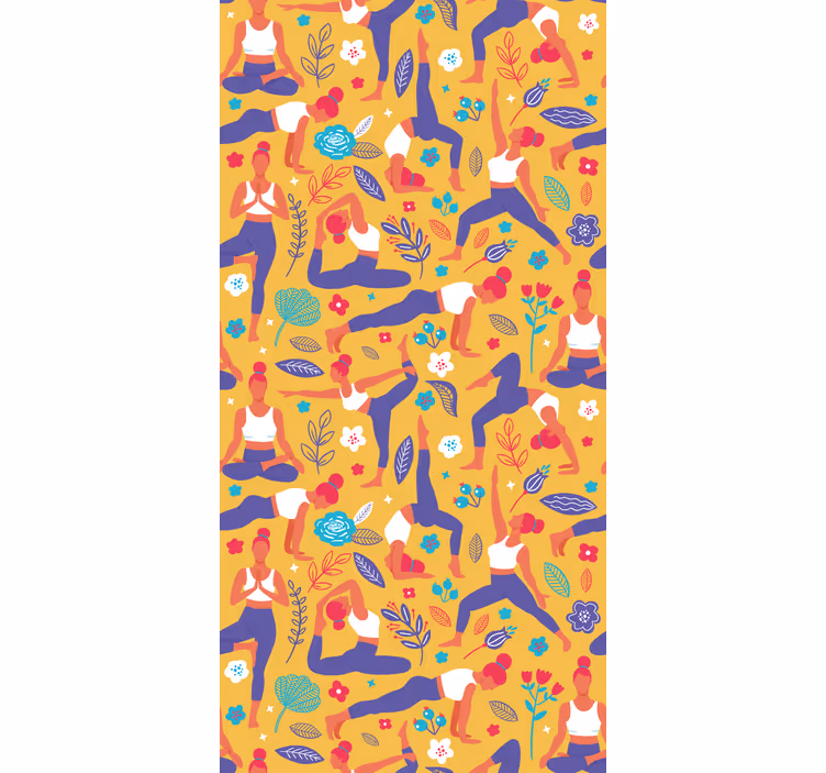 Papier peint chambre adulte motifs poses de yoga - TenStickers