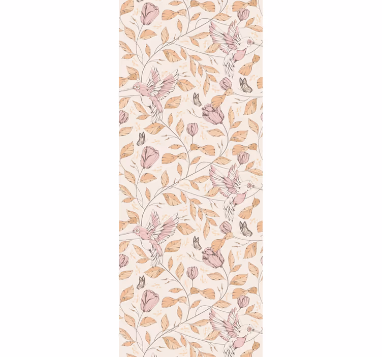 Papier peint floral motif beige délicat - TenStickers