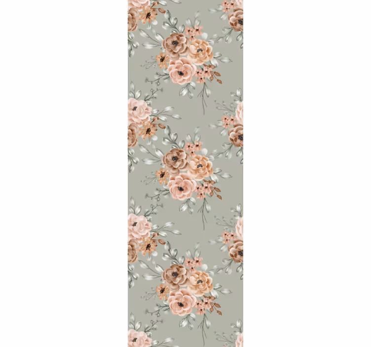 Papier peint floral roses élégantes en fleurs - TenStickers