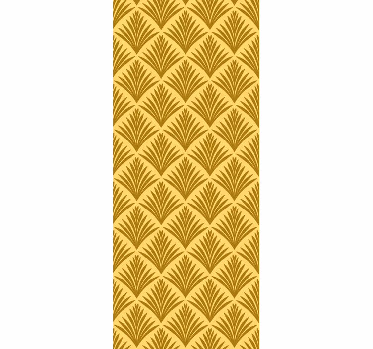 Papier peint feuillage motif jaune en éventail - TenStickers