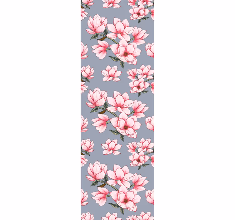 Papier peint floral motif rose magnolia - TenStickers