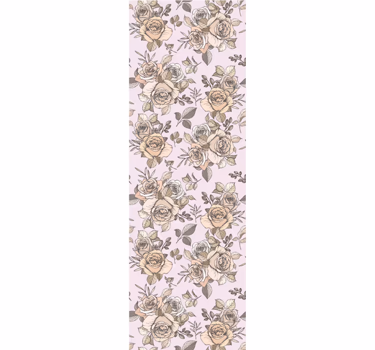 Papier peint floral motif vintage de roses - TenStickers