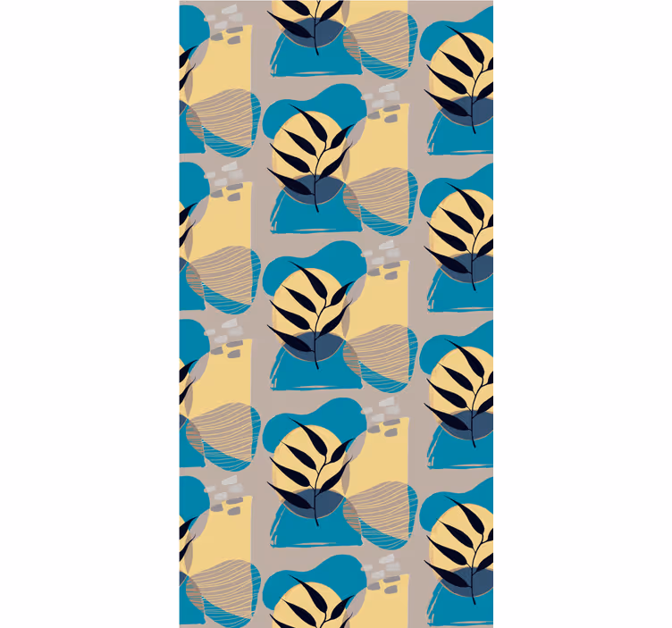 Papier peint fleuri motif de feuille stylisé - TenStickers