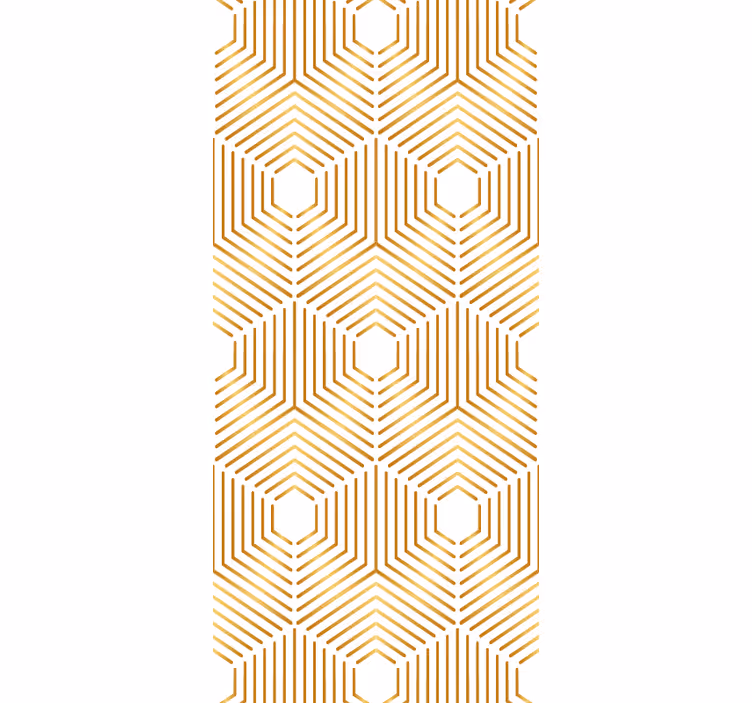 Papier peint formes géometriques motif hexagonal doré - TenStickers
