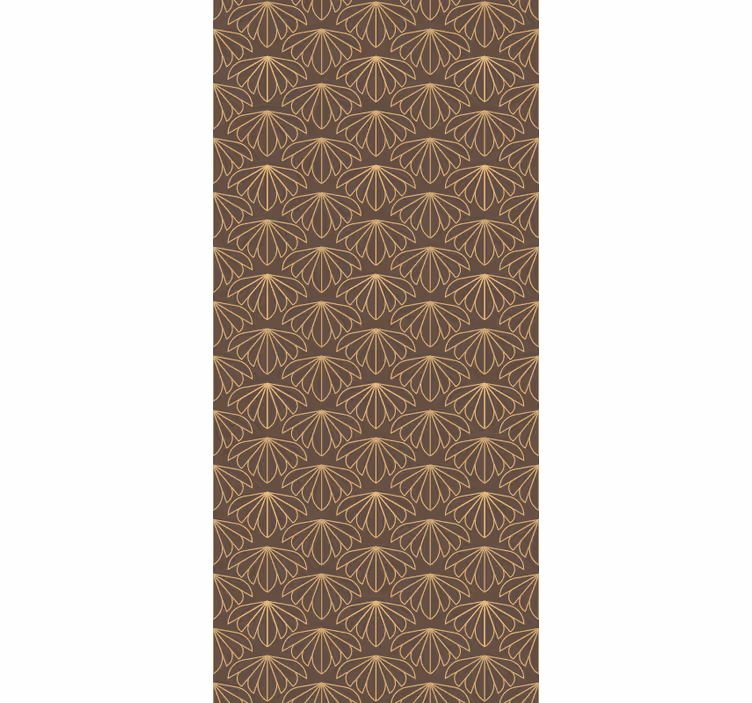 Papier peint fleuri motif stylisé marron - TenStickers