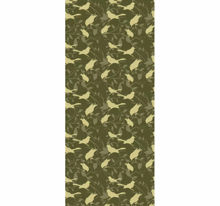 Papier peint oiseaux modèle simple vert - TenStickers