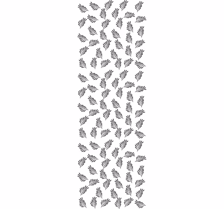 Papier peint feuillage motif simple noir et blanc - TenStickers