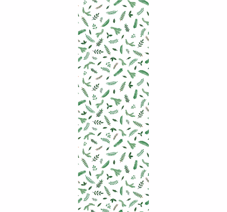 Papier peint de Noël motifs de feuilles festifs - TenStickers