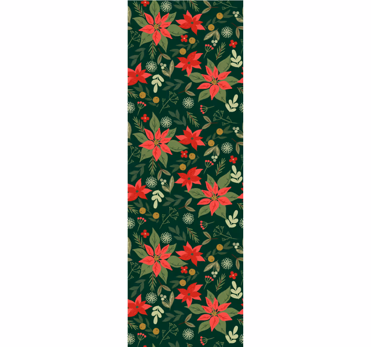 Papier peint de Noël motif floral festif - TenStickers