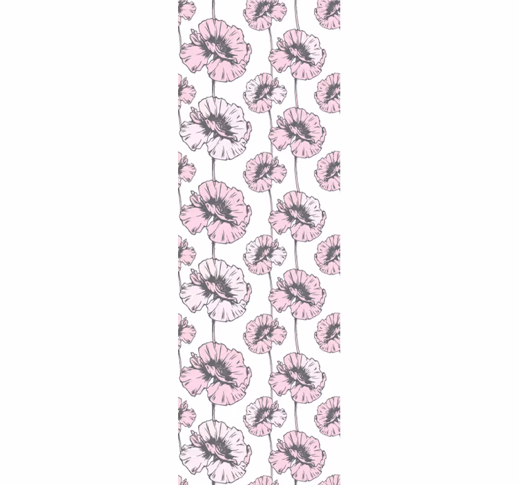 Papier peint floral modèle simple rose - TenStickers