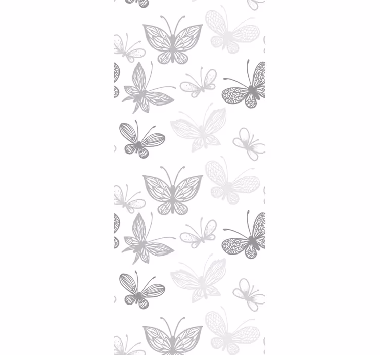 Papier peint papillons motif gris élégant - TenStickers