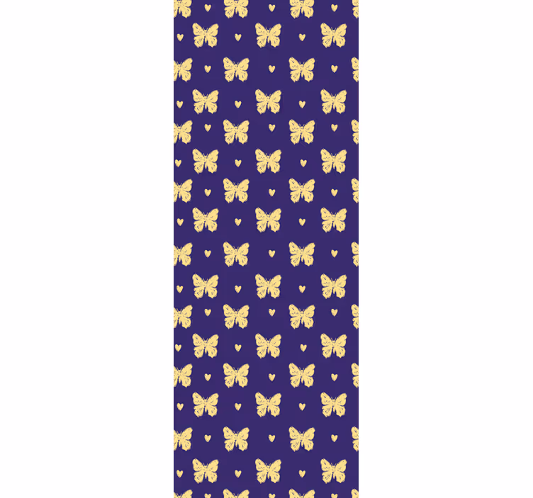 Papier peint papillons motif bleu et doré - TenStickers