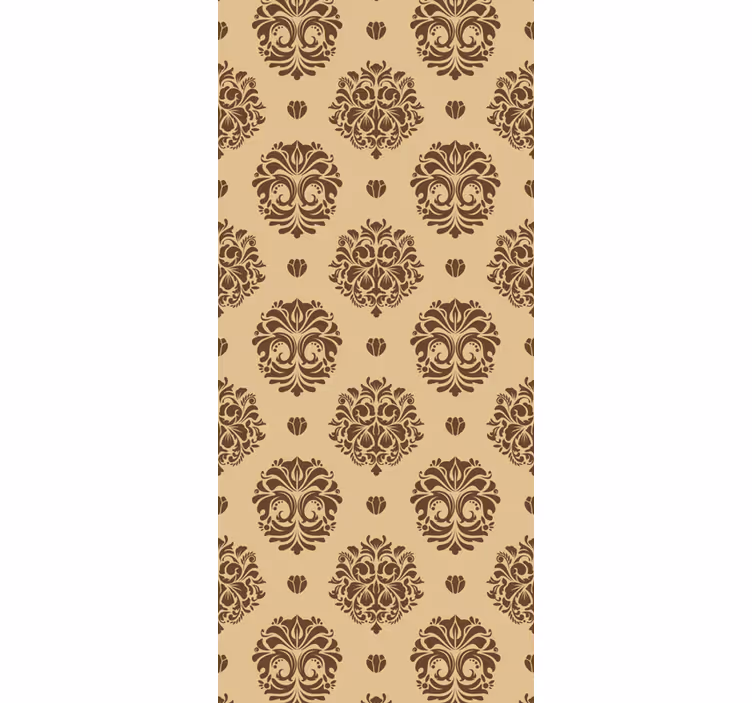 Papier peint fleuri motif beige ancien - TenStickers