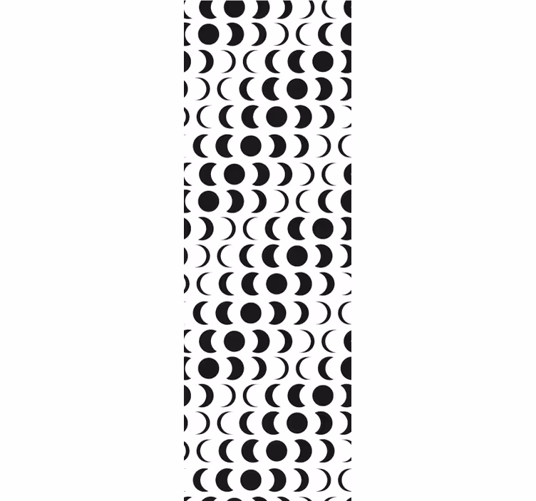 Papier peint formes géometriques motif circulaire noir - TenStickers