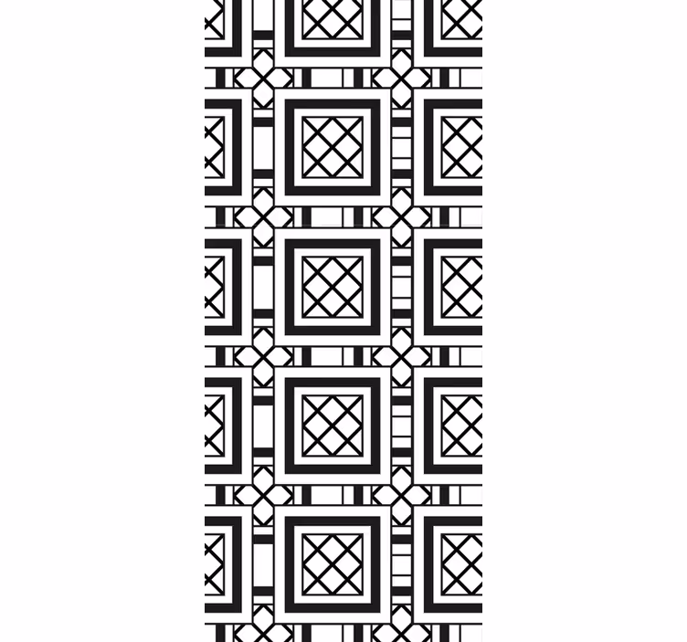 Papier peint carrelage motif classique noir et blanc - TenStickers