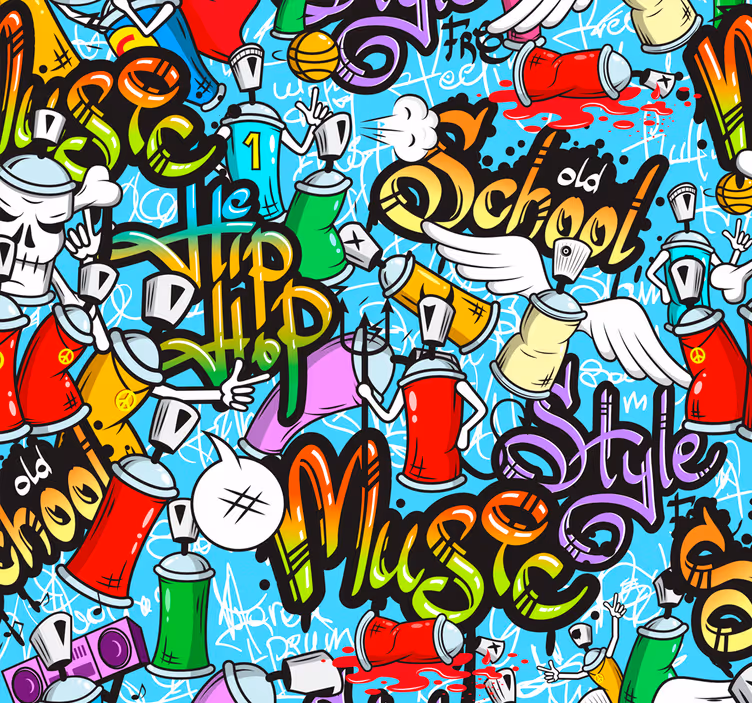 Papier peint art graffiti urbain culture hip-hop - TenStickers