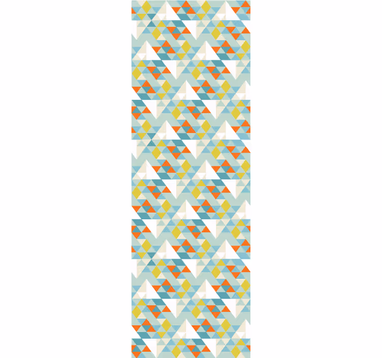 Papier peint triangles motif arrondi bleu - TenStickers
