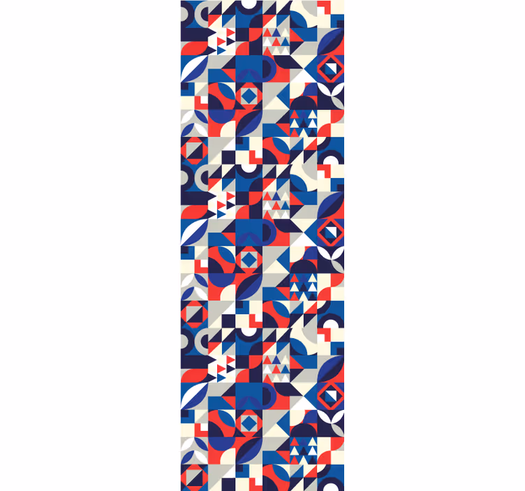 Papier peint formes géometriques fusion de motifs bleus - TenStickers