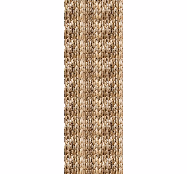 Papier peint texture motif carré en jute artisanal - TenStickers