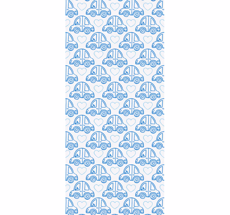 Papier peint chambre enfant motif de voitures bleues - TenStickers
