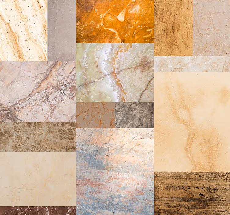 Papier peint effet marbre design patchwork texturé - TenStickers