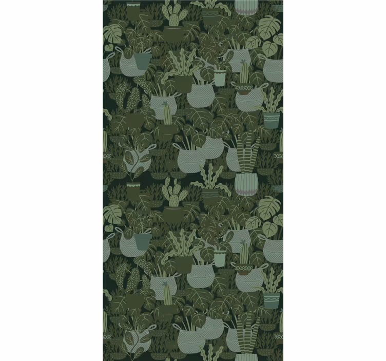 Papier peint feuillage modèles de plantes en pot - TenStickers