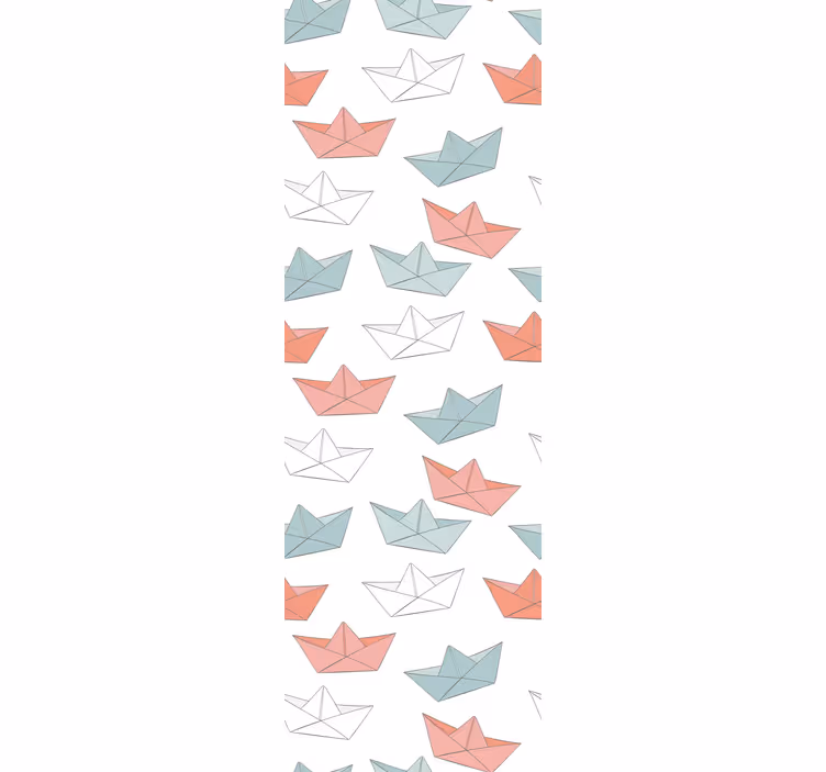 Papier peint chambre enfant modèle de bateau en origami - TenStickers
