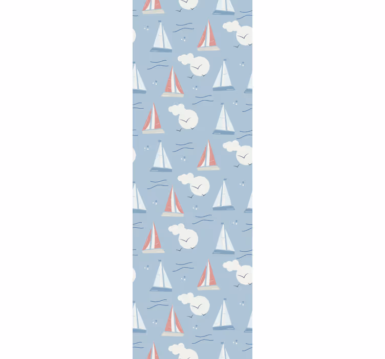 Papier peint chambre enfant voiliers et nuages - TenStickers