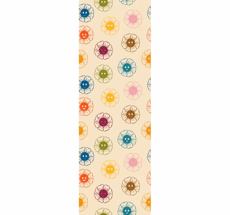 Papier peint floral motifs floraux joyeux - TenStickers