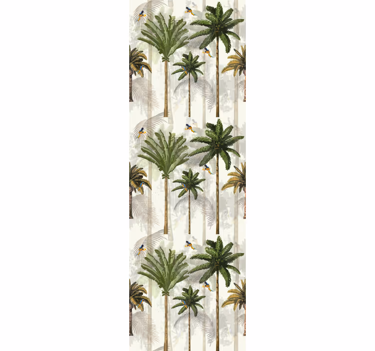 Papier peint jungle motif palmier beige - TenStickers