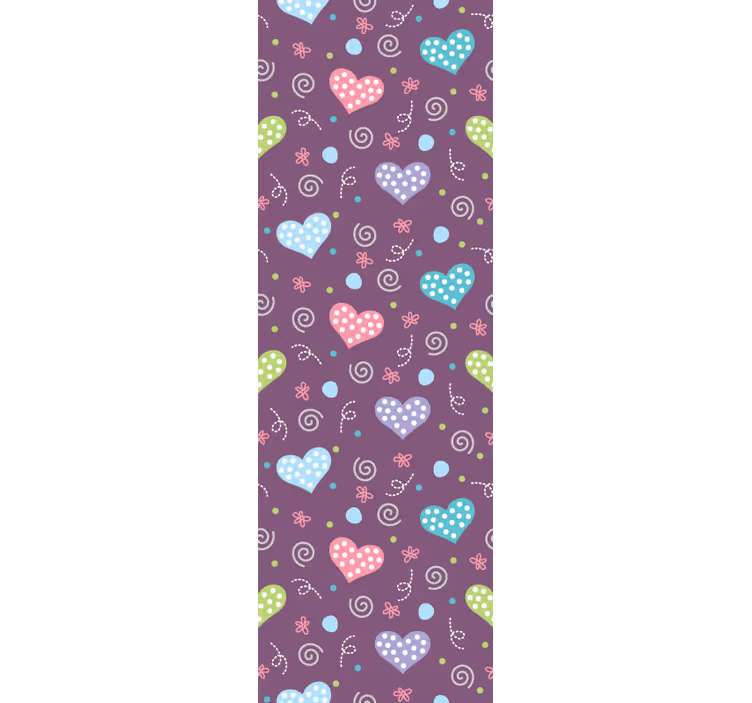 Papier peint cercles motifs de coeur colorés - TenStickers