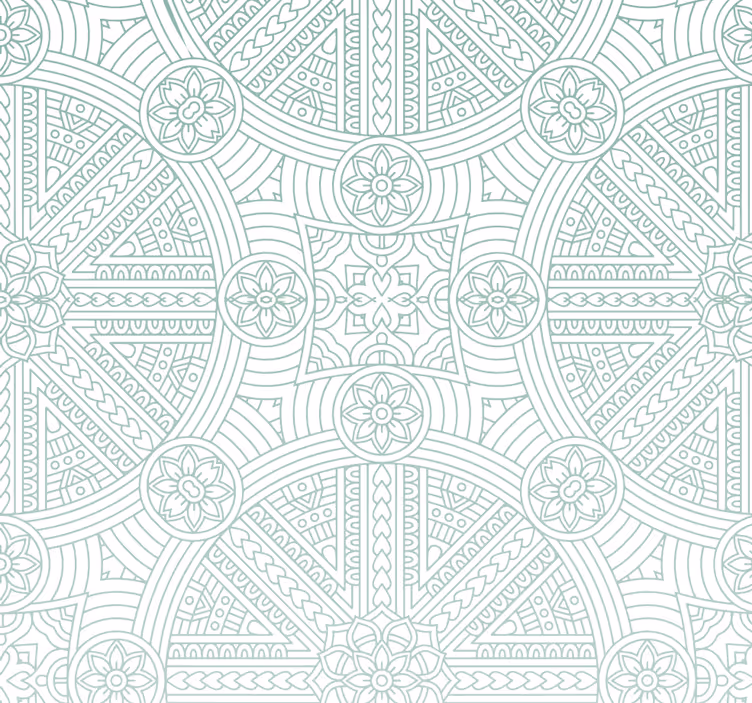 Papier peint chambre adulte motif aztèque bohème vert - TenStickers