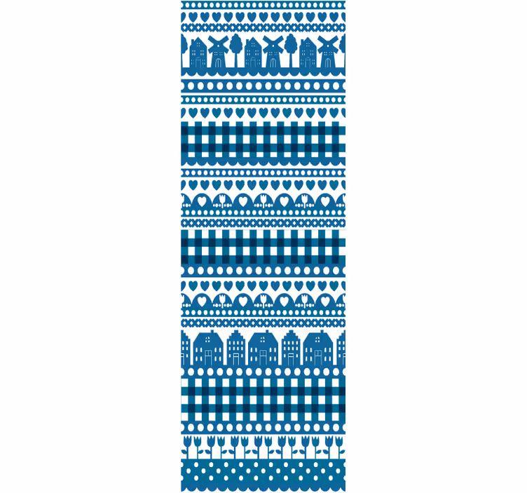 Papier peint motif Bleu de Delft - TenStickers
