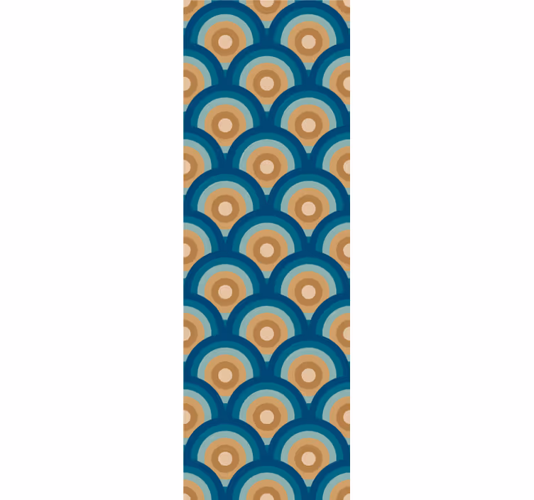 Papier peint vintage cercles style années 60 - TenStickers