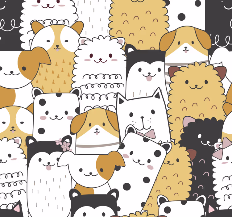 Papier peint enfant motif dessins animaux - TenStickers