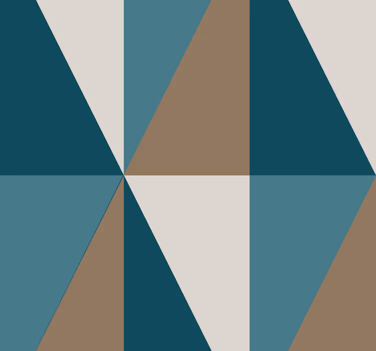 Papier peint triangles motif gris et bleu - TenStickers