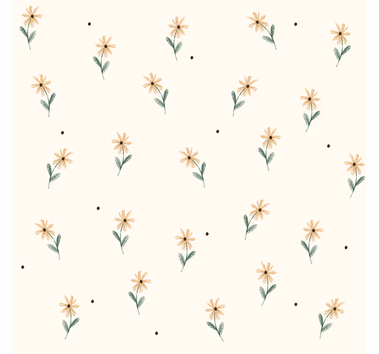 Papier peint minimaliste marguerites jaunes - TenStickers
