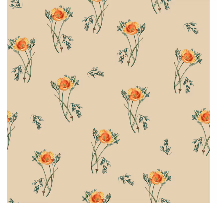 Papier peint minimaliste fleurs d'oranger - TenStickers