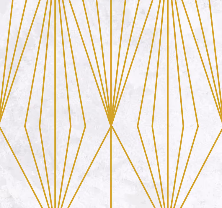 Papier peint salon triangles blancs et dorés - TenStickers