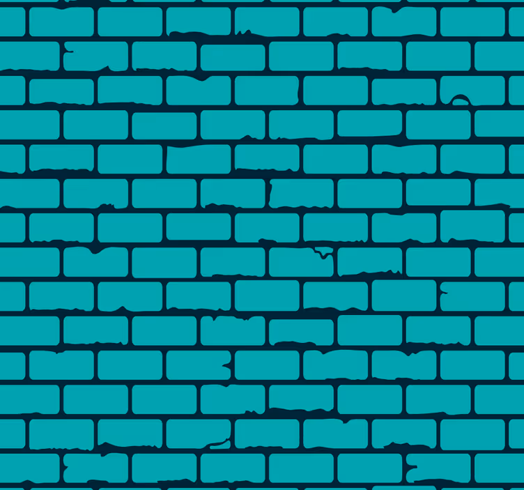 Papier peint briques illusion de brique turquoise - TenStickers