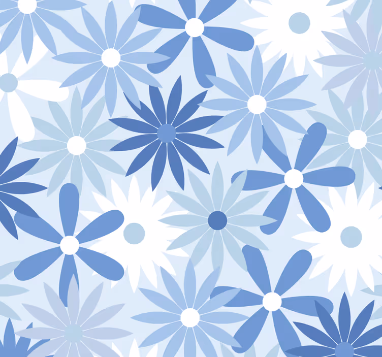 Papier peint fleuri fusion géométrique florale - TenStickers