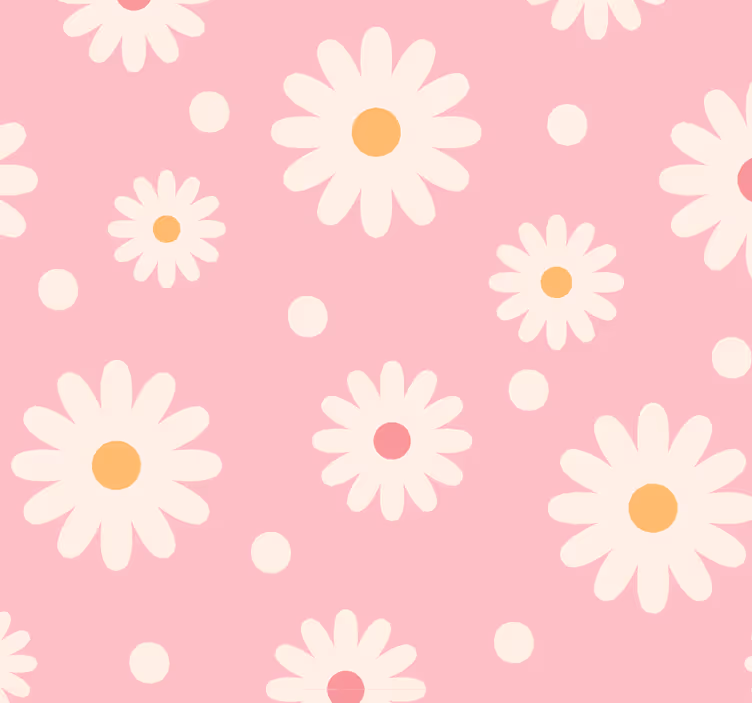 Papier peint floral motif marguerites - TenStickers