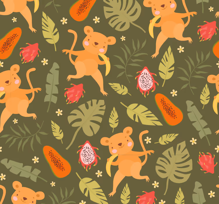Papier peint animaux motif félin ludique - TenStickers