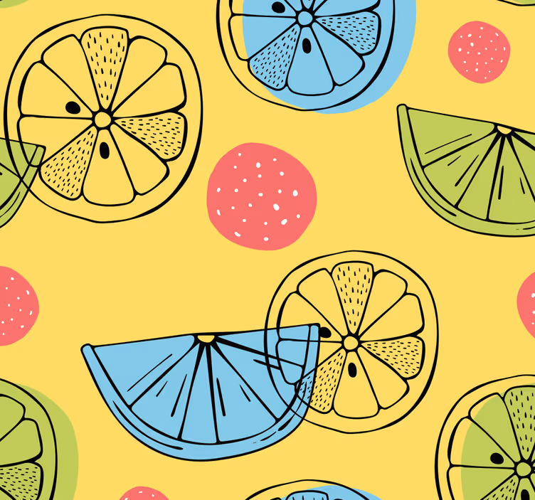 Papier peint cuisine modèle de tranches d'agrumes - TenStickers